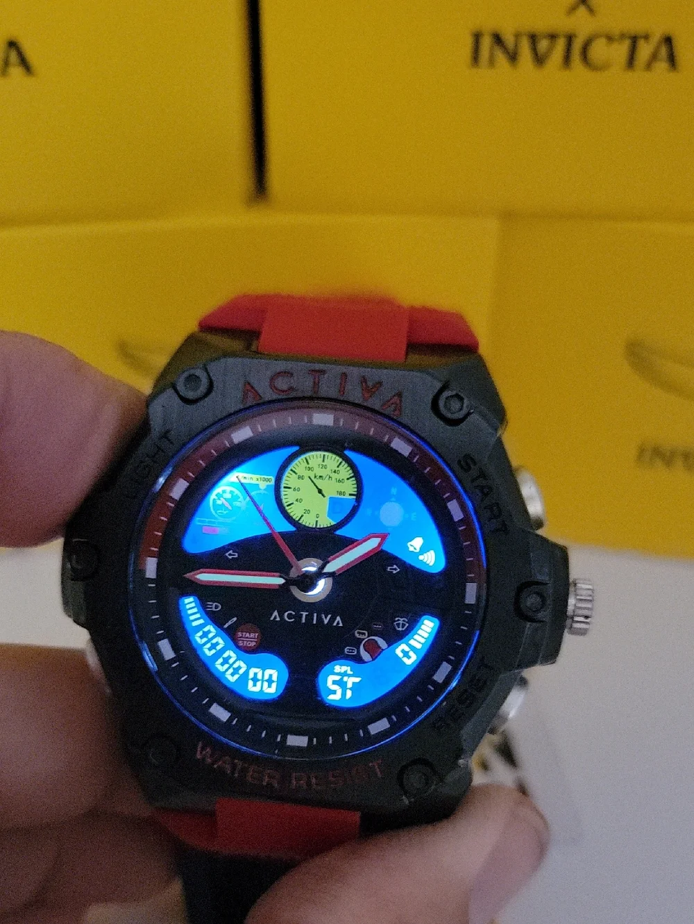 Activa X Invicta Racing Mens Black & Red 55mm Watch ACW8092-003 NIB $99 Retail